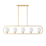Hanglampen - Hanglamp 5 - lichts Goud Beige Glas Lucent - Dimehouse