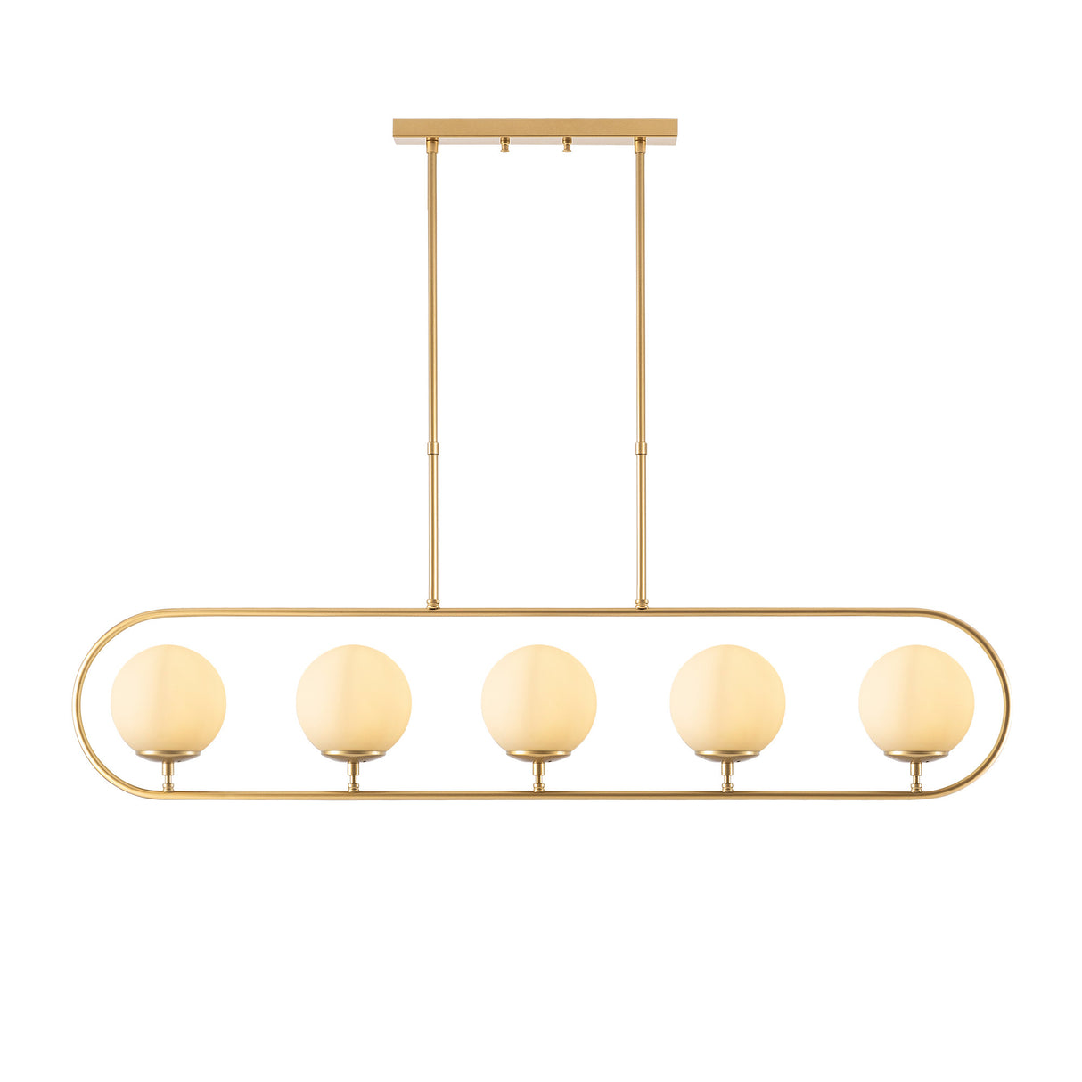 Hanglampen - Hanglamp 5 - lichts Goud Beige Glas Lucent - Dimehouse