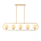 Hanglampen - Hanglamp 5 - lichts Goud Beige Glas Lucent - Dimehouse