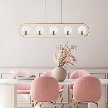 Hanglampen - Hanglamp 5 - lichts Goud Helder Glas Lucent - Dimehouse