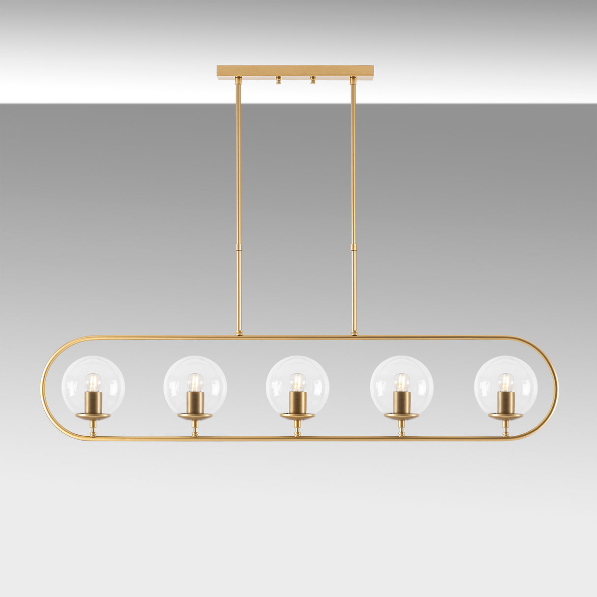 Hanglampen - Hanglamp 5 - lichts Goud Helder Glas Lucent - Dimehouse