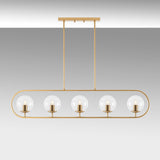 Hanglampen - Hanglamp 5 - lichts Goud Helder Glas Lucent - Dimehouse