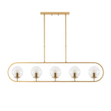 Hanglampen - Hanglamp 5 - lichts Goud Helder Glas Lucent - Dimehouse