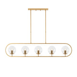 Hanglampen - Hanglamp 5 - lichts Goud Helder Glas Lucent - Dimehouse