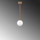 Hanglampen - Hanglamp 3 - lichts Bronskleurig met Witte Kap Metaal Flint - Dimehouse