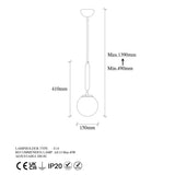 Hanglampen - Hanglamp 1 - lichts Goud Glas Cascade - Dimehouse