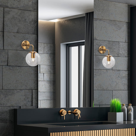 Wandlampen - Wandlamp Bronskleurig Helder Glas Brim - Dimehouse