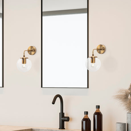 Wandlampen - Wandlamp Bronskleurig Helder Glas Brim - Dimehouse