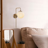 Wandlampen - Wandlamp Bronskleurig Beige Glas Brim - Dimehouse