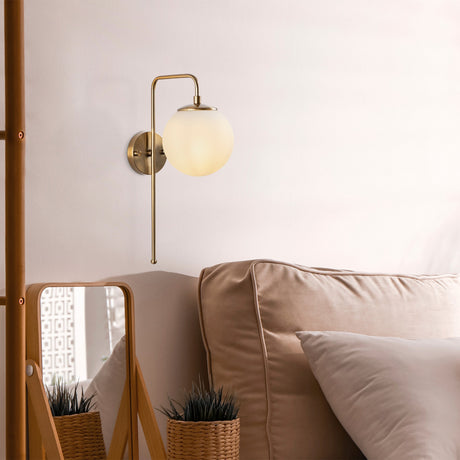 Wandlampen - Wandlamp Bronskleurig Beige Glas Brim - Dimehouse