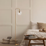 Vloerlampen - Vloerlamp Bronskleurig Helder Glas Brim - Dimehouse