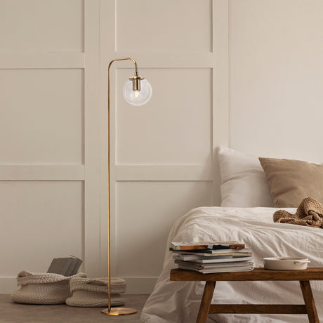 Vloerlampen - Vloerlamp Bronskleurig Helder Glas Brim - Dimehouse