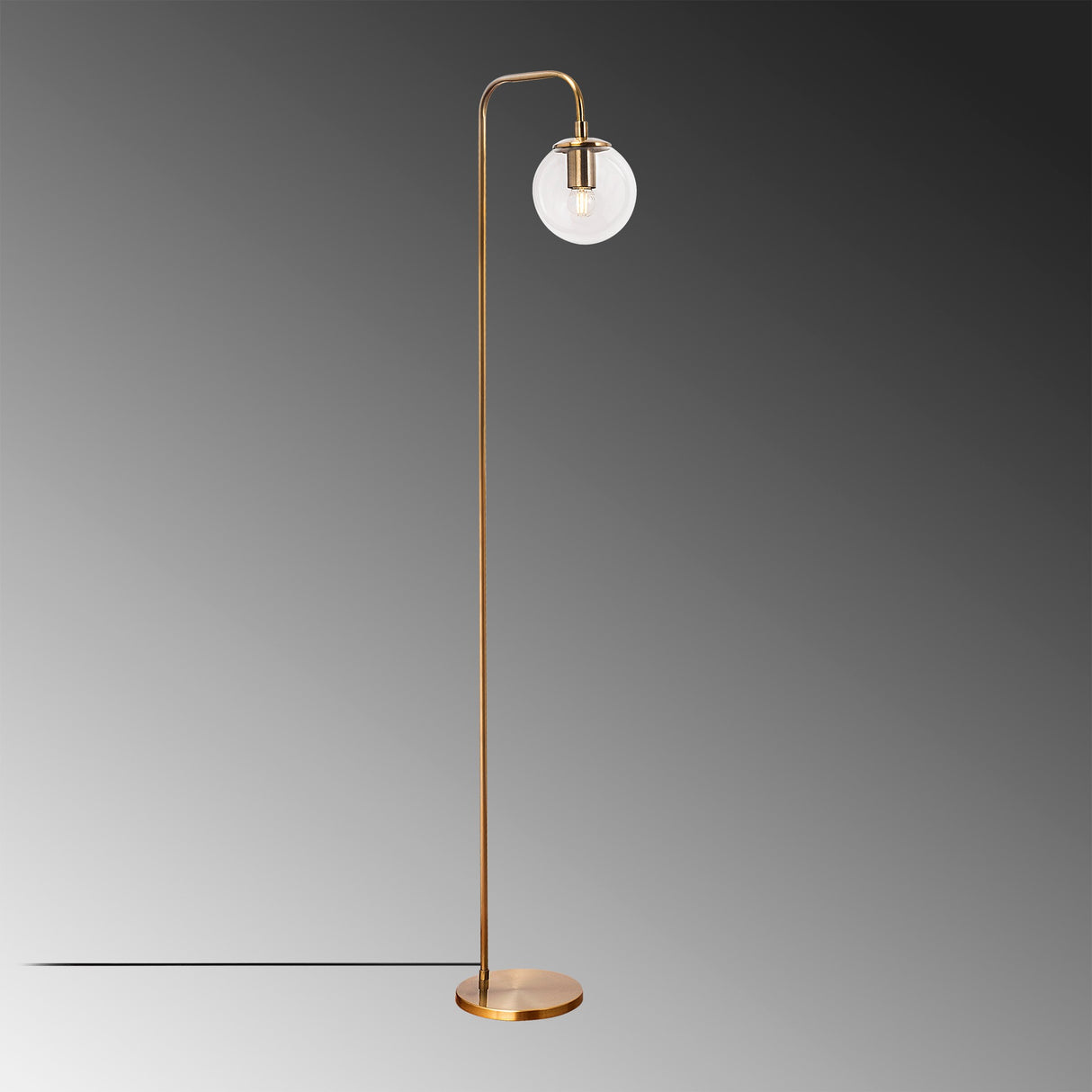 Vloerlampen - Vloerlamp Bronskleurig Helder Glas Brim - Dimehouse