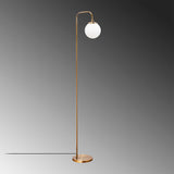 Vloerlampen - Vloerlamp Bronskleurig Beige Glas Brim - Dimehouse