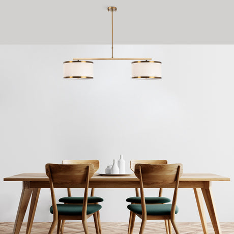 Hanglampen - Hanglamp 2 - lichts Bronskleurig Stof Frost - Dimehouse