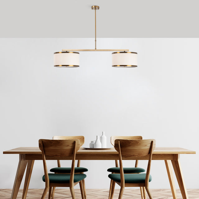 Hanglampen - Hanglamp 2 - lichts Bronskleurig Stof Frost - Dimehouse