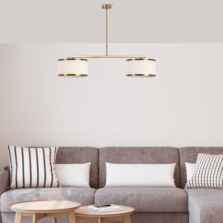 Hanglampen - Hanglamp 2 - lichts Bronskleurig Stof Frost - Dimehouse