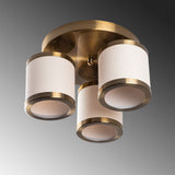 Plafondlampen - Plafondlamp Bronskleurig Stof Frost - Dimehouse