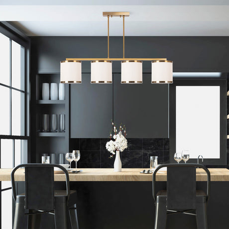 Hanglampen - Hanglamp 4 - lichts Bronskleurig Stof Frost - Dimehouse