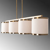 Hanglampen - Hanglamp 4 - lichts Bronskleurig Stof Frost - Dimehouse