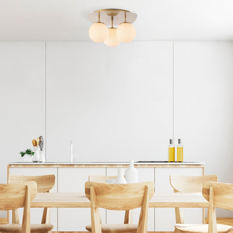 Plafondlampen - Plafondlamp 3 - lichts Goud Glas Axel - Dimehouse