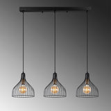 Hanglampen - Hanglamp 3 - lichts Zwart Metaal Vine - Dimehouse
