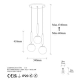 Hanglampen - Hanglamp 3 - lichts Goud Glas Cascade - Dimehouse
