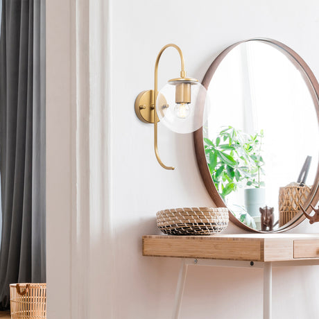 Wandlampen - Wandlamp Goud Helder Glas Lucent - Dimehouse