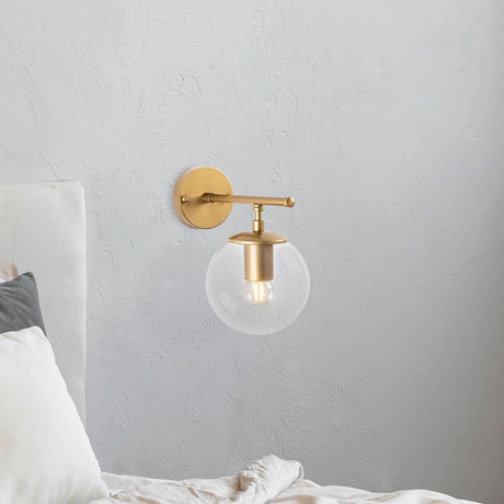 Wandlampen - Wandlamp Goud Helder Glas Obsidian - Dimehouse