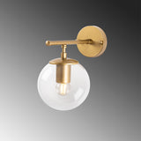 Wandlampen - Wandlamp Goud Helder Glas Obsidian - Dimehouse