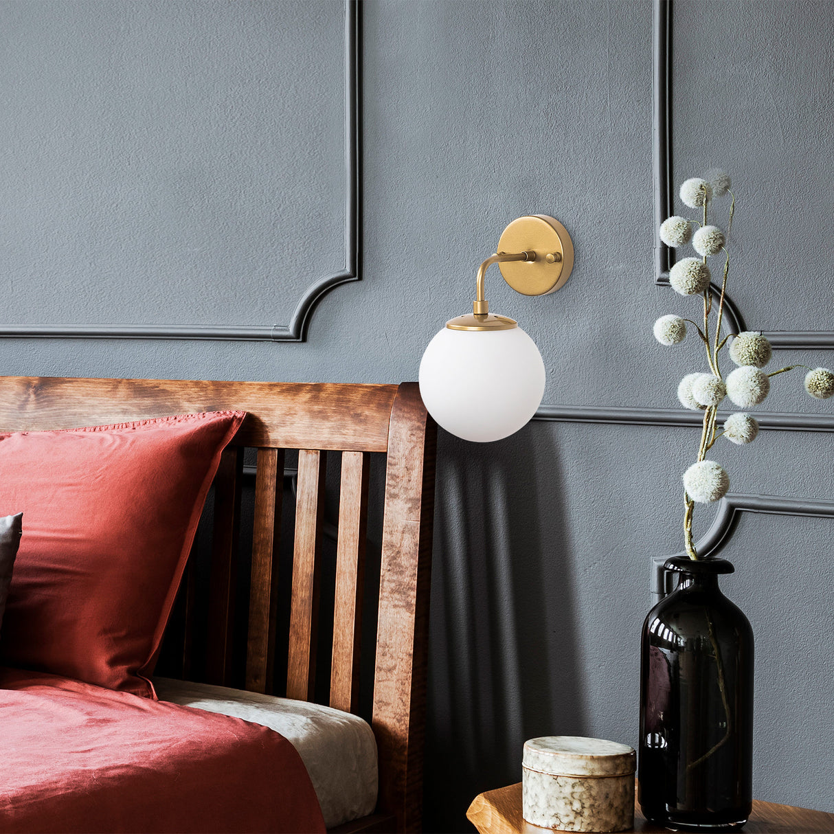 Wandlampen - Wandlamp Goud Glas Elio - Dimehouse