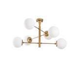Hanglampen - Hanglamp 6 - lichts Goud Metaal - 75 x 75 cm - Lustre - Dimehouse