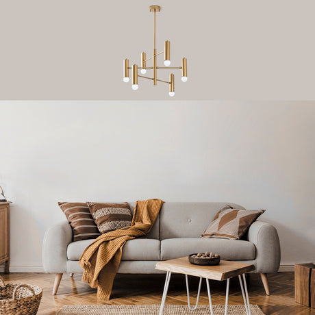 Hanglampen - Hanglamp 6 - lichts Goud Metaal Arctic - Dimehouse