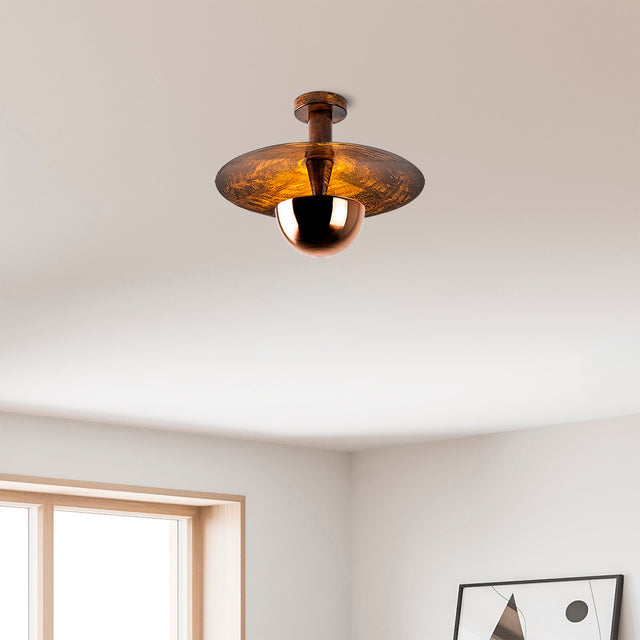 Plafondlampen - Plafondlamp 38 cm Koperkleurig Metaal Elevate - Dimehouse