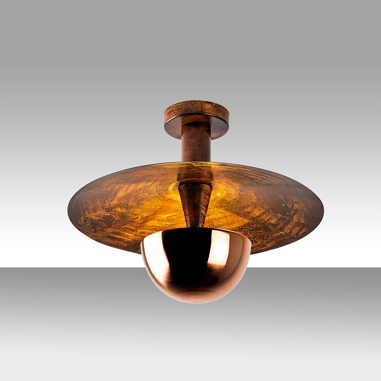 Plafondlampen - Plafondlamp 38 cm Koperkleurig Metaal Elevate - Dimehouse