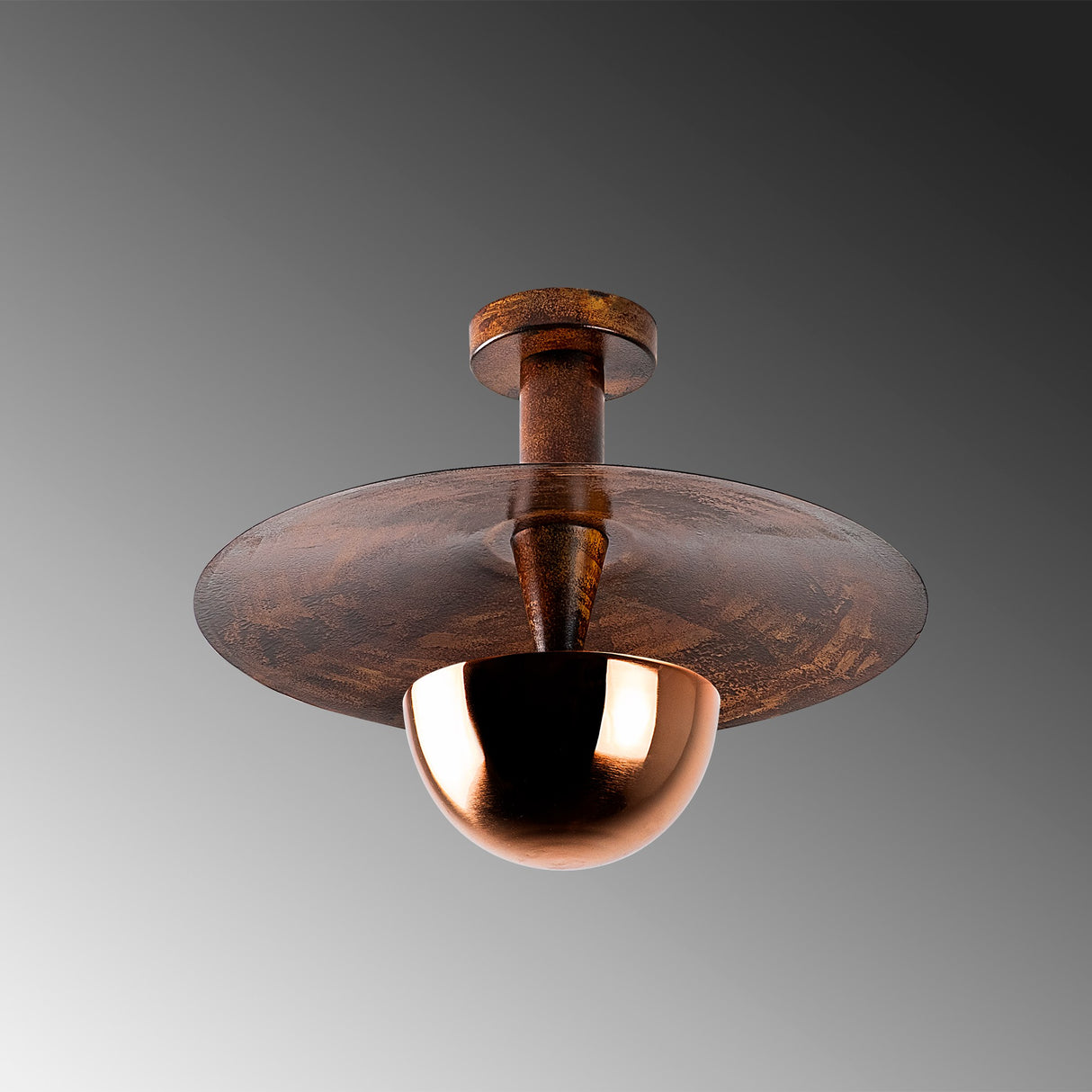 Plafondlampen - Plafondlamp 38 cm Koperkleurig Metaal Elevate - Dimehouse