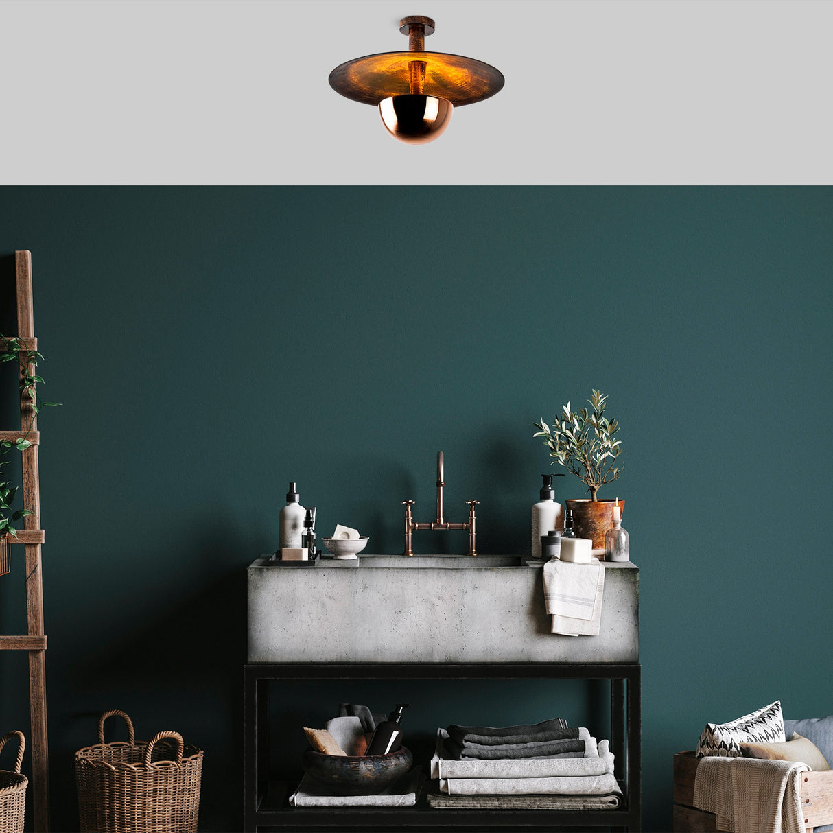 Plafondlampen - Plafondlamp 48 cm Koperkleurig Metaal Elevate - Dimehouse