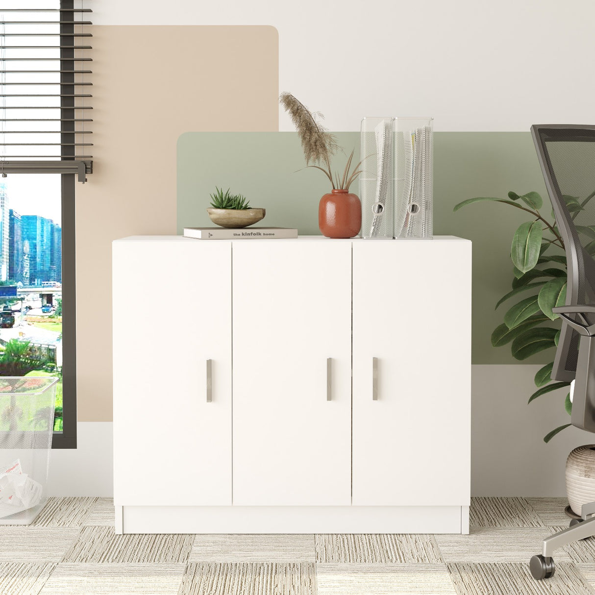 Wandkasten - Wandkast Delta Wit Melamine 89,9x73,8x38,1 cm - Dimehouse