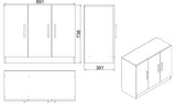Wandkasten - Wandkast Delta Wit Melamine 89,9x73,8x38,1 cm - Dimehouse