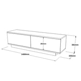 TV Meubels - TV Meubel Merida Wit Melamine 140x38,2x35,5 cm - Dimehouse