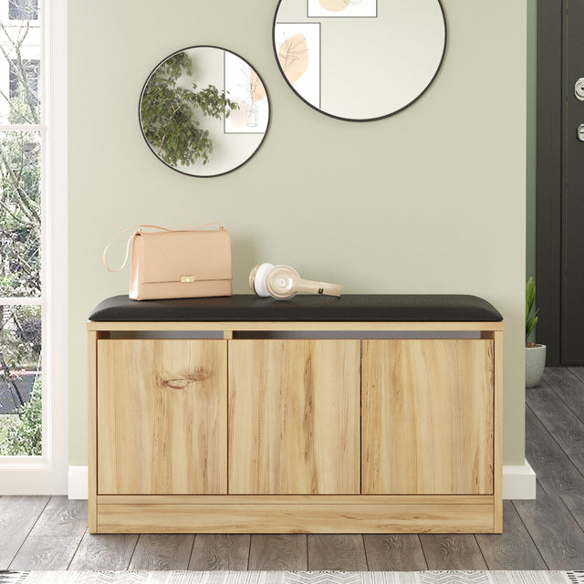 Schoenenkasten - Schoenenkast Aquila Eik Melamine 89,6x45,8x35,5 cm - Dimehouse