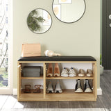 Schoenenkasten - Schoenenkast Aquila Eik Melamine 89,6x45,8x35,5 cm - Dimehouse