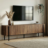 Nexus TV-Möbel Eichenoptik Schwarz 180 cm Kafkas Eichenoptik / Schwarz Melaminbeschichtetes Holz