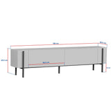Nexus TV-Schrank Walnussoptik schwarz 180 cm Barocke Walnussoptik und schwarzer Melamin-Holzverbundstoff