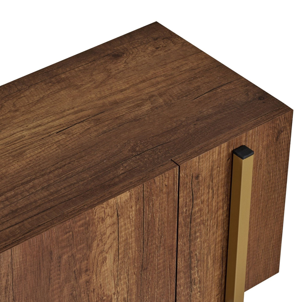 TV-Schrank Nexus in Walnussoptik mit Gold 180 cm Barocker Walnusslook mit Gold Melaminbeschichtetes Holz