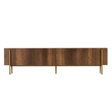 TV-Schrank Nexus in Walnussoptik mit Gold 180 cm Barocker Walnusslook mit Gold Melaminbeschichtetes Holz