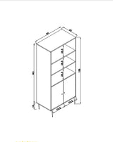 Boekenkasten - Boekenkast Hazeran Eik Beukenhout 40x90x158 cm - Dimehouse