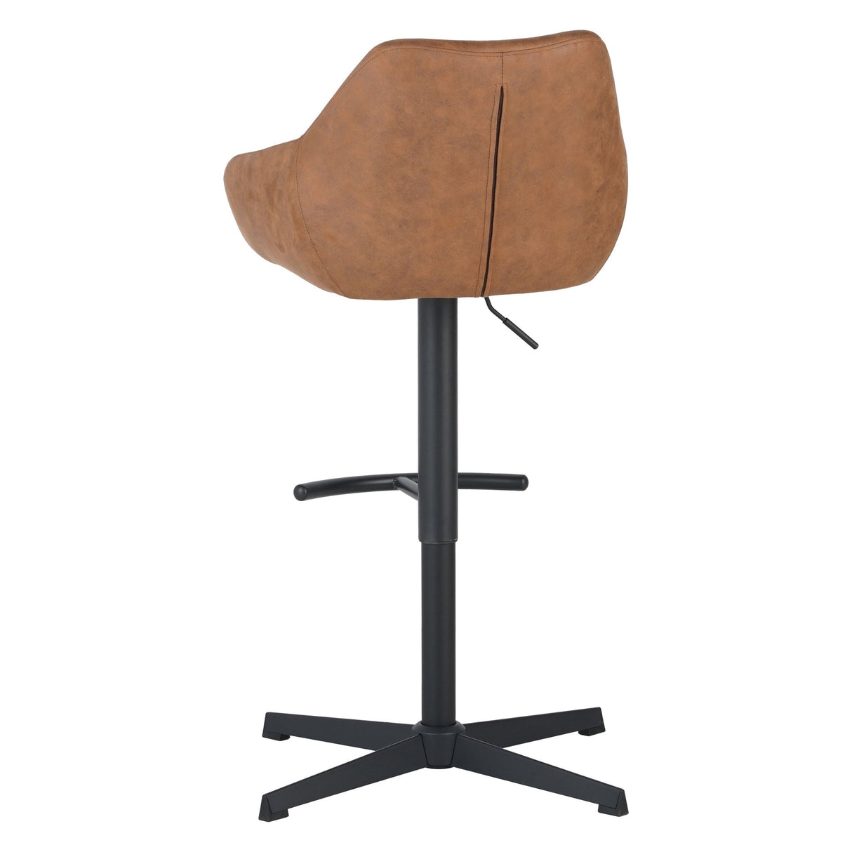 Barkrukken - Venom Barkruk Cognac Eco - leer - Verstelbare Draaibare Barstoel met Armleuning - Dimehouse