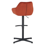 Barkrukken - Venom Barkruk Copper Velvet - Verstelbare Draaibare Barstoel met Armleuning - Dimehouse