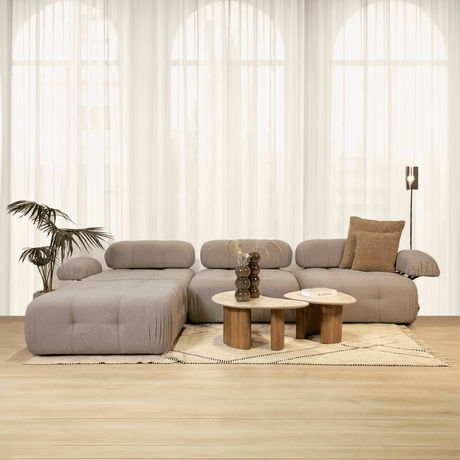 Banken - Modulaire bank 3 - zits met hocker Doblo beige - Dimehouse